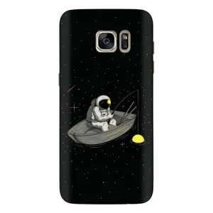 Силіконовый Чохол з принтом "Космонавти" на Samsung Galaxy S7 Еdge / G935 (Космонавт на рибалці)