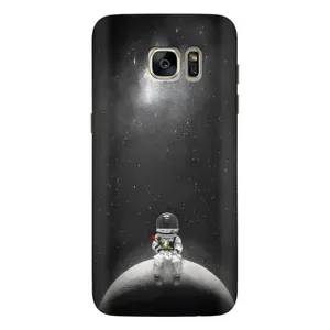 Силіконовый Чохол з принтом "Космонавти" на Samsung Galaxy S7 Еdge / G935 (Космонавт романтик)