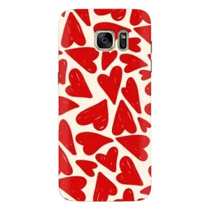 Чохли з тематикою "Маленькі Сердчеки" на Samsung Galaxy S7 Еdge / G935 (Червоні сердечки)