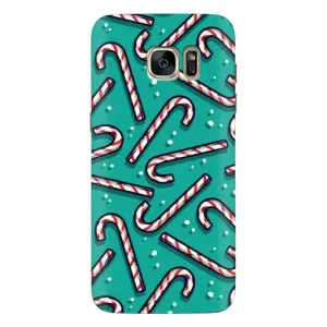 Силиконовый бампер на рождество для Samsung Galaxy S7 Еdge / G935 (Леденцы)