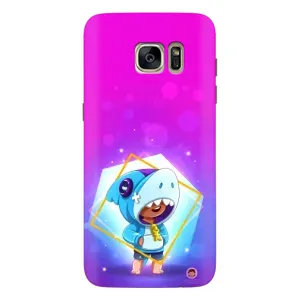 Чехол Бравл Старс для Samsung Galaxy S7 Еdge / G935 (Леон в костюме Акулы)