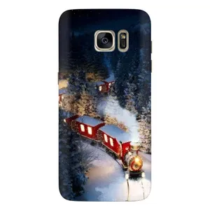 Силиконовый бампер на рождество для Samsung Galaxy S7 Еdge / G935 (Поезд)