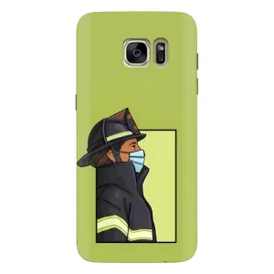 Силиконовый бампер (Работники) на Samsung Galaxy S7 Еdge / G935 (Пожарник)