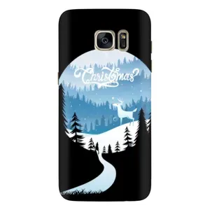 Силиконовый бампер на рождество для Samsung Galaxy S7 Еdge / G935 (Рождественский Олень)