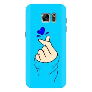 Чохол (Знак сердечка) для Samsung Galaxy S7 Еdge / G935 (Сердечко на синоьому)