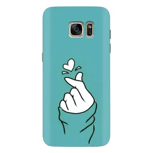 Чохол (Знак сердечка) для Samsung Galaxy S7 Еdge / G935 (Сердечко на бірюзовому)