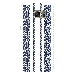 Силиконовый Чехол на Samsung Galaxy S7 Еdge / G935 с картинкой Вышиванки (Синяя вышиванка)