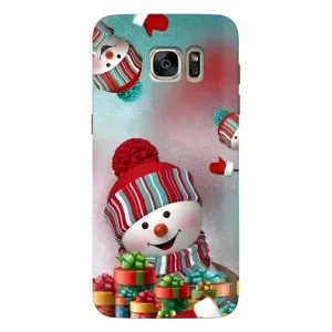 Чехлы на Новый Год Samsung Galaxy S7 Еdge / G935 (Снеговик в шапке)