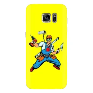 Силиконовый бампер (Работники) на Samsung Galaxy S7 Еdge / G935 (Строитель)