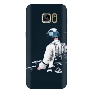 Силиконовый чехол с картинкой "Герой Pubg" на Samsung Galaxy S7 Еdge / G935 (В экиперовке)