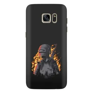 Силиконовый чехол с картинкой "Герой Pubg" на Samsung Galaxy S7 Еdge / G935 (В огне)
