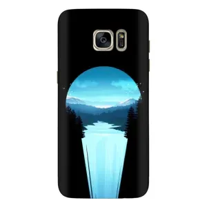 Летний Чехол на Samsung Galaxy S7 Еdge / G935 (Синий Водопад)