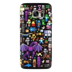 Чехол майнкрафт для Samsung Galaxy S7 Еdge / G935 (Все персонажи)