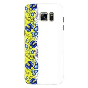 Силиконовый Чехол на Samsung Galaxy S7 Еdge / G935 с картинкой Вышиванки (Желто-синяя вышиванка)