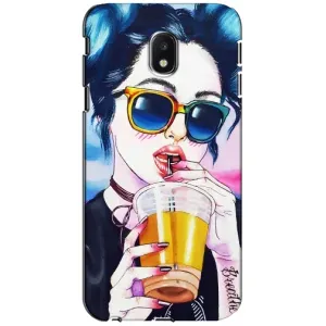 Чехол с картинкой Модные Девчонки Samsung Galaxy J3 2017 (J330FN европейская версия) (Девушка с коктейлем)