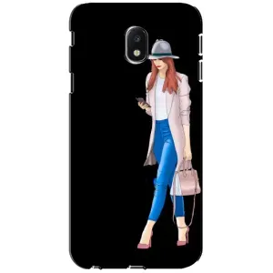Чехол с картинкой Модные Девчонки Samsung Galaxy J3 2017 (J330FN европейская версия) (Девушка со смартфоном)
