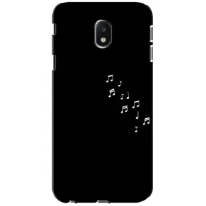 Чехол с картинками на черном фоне для Samsung Galaxy J3 2017 (J330FN европейская версия) (Ноты)