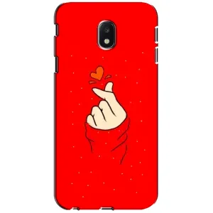 Чохол (Знак сердечка) для Samsung Galaxy J3 2017 (J330FN европейская версия) (Сердечко на червоному)