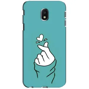 Чохол (Знак сердечка) для Samsung Galaxy J3 2017 (J330FN европейская версия) (Сердечко на бірюзовому)
