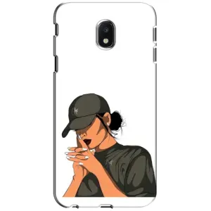Силиконовый Чехол на Samsung Galaxy J3 2017 (J330FN европейская версия) с картинкой Стильных Девушек (В зеленом)