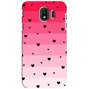 Чехлы с тематикой "Маленькие Сердечки" на Samsung Galaxy J4 2018, SM-J400F (Чорные сердечки)