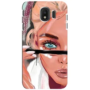 Силіконовый Чохол на Samsung Galaxy J4 2018, SM-J400F з картинкой Модных девушек (Дівчина та вії)