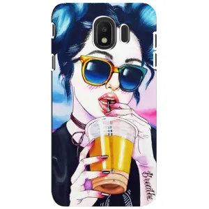 Чохол з картинкою Модні Дівчата Samsung Galaxy J4 2018, SM-J400F (Дівчина з коктейлем)