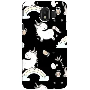 Чехол Unicorn на Samsung Galaxy J4 2018, SM-J400F (Единорог с кофе)