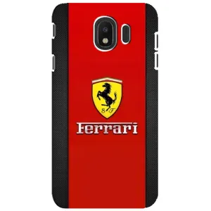 Силиконовый бампер с картинкой машины на Samsung Galaxy J4 2018, SM-J400F (Ferrari Logo)