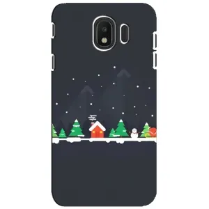 Силиконовый бампер на рождество для Samsung Galaxy J4 2018, SM-J400F (Город зимний)