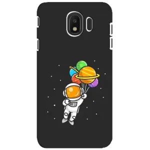 Силиконовый Чехол с принтом "Космонавты" на Samsung Galaxy J4 2018, SM-J400F (Космонавт с шариками)