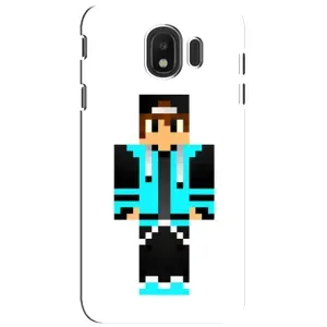 Чехлы для Samsung Galaxy J4 2018, SM-J400F (Персонажи Майн Крафт) (Мальчик в голубом)