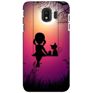 Девчачий Чехол для Samsung Galaxy J4 2018, SM-J400F (На качели)