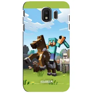Чехлы для Samsung Galaxy J4 2018, SM-J400F (Персонажи Майн Крафт) (На коне)