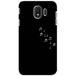 Чехол с картинками на черном фоне для Samsung Galaxy J4 2018, SM-J400F (Ноты)