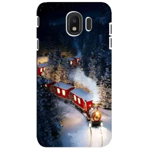 Силиконовый бампер на рождество для Samsung Galaxy J4 2018, SM-J400F (Поезд)