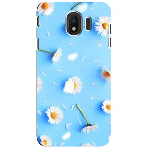 Чохол з Квітами для Samsung Galaxy J4 2018, SM-J400F (ромашки на блакитному)