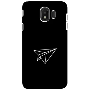 Чехол с картинками на черном фоне для Samsung Galaxy J4 2018, SM-J400F (Самолетик)