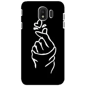 Чехлы (Знак сердечка) на Samsung Galaxy J4 2018, SM-J400F (Сердце на черном)