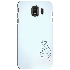 Чехлы (Знак сердечка) на Samsung Galaxy J4 2018, SM-J400F (Сердце на голубом)