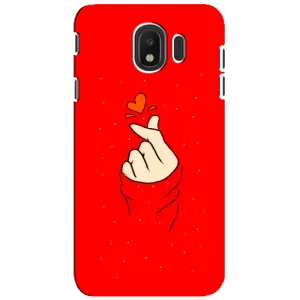 Чехлы (Знак сердечка) на Samsung Galaxy J4 2018, SM-J400F (Сердце на красном)
