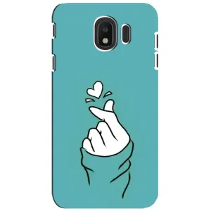 Чехлы (Знак сердечка) на Samsung Galaxy J4 2018, SM-J400F (Сердечко на бирюзовом)