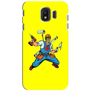 Силиконовый бампер (Работники) на Samsung Galaxy J4 2018, SM-J400F (Строитель)