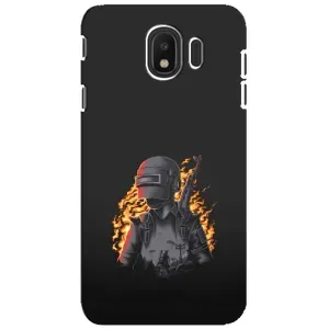 Силиконовый чехол с картинкой "Герой Pubg" на Samsung Galaxy J4 2018, SM-J400F (В огне)