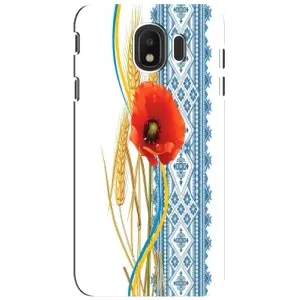 Силиконовый Чехол на Samsung Galaxy J4 2018, SM-J400F с картинкой Вышиванки (Вышиванка с цветком)