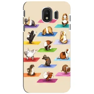 Чехол с Прикольным принтом на Samsung Galaxy J4 2018, SM-J400F (Ёга свинок)
