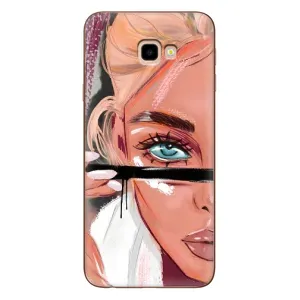Силіконовый Чохол на Samsung Galaxy J4+, J4 Plus, J415 з картинкой Модных девушек (Дівчина та вії)