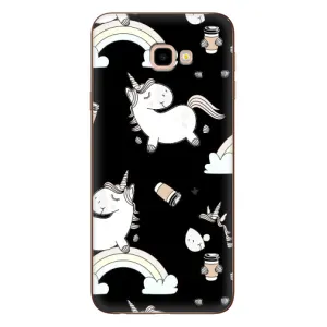 Чехол Unicorn на Samsung Galaxy J4+, J4 Plus, J415 (Единорог с кофе)