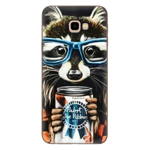 Силиконовый Чехол с Енотами на Samsung Galaxy J4+, J4 Plus, J415 (Енот в очках)