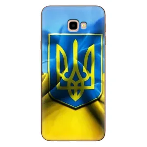Чехол с картинкой (Патриотический ГЕРБ) на Samsung Galaxy J4+, J4 Plus, J415 (Герб и Флаг Украины)
